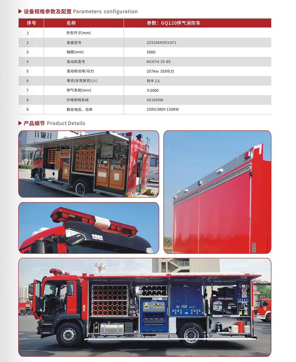 汕德卡GQ120供氣消防車(chē)